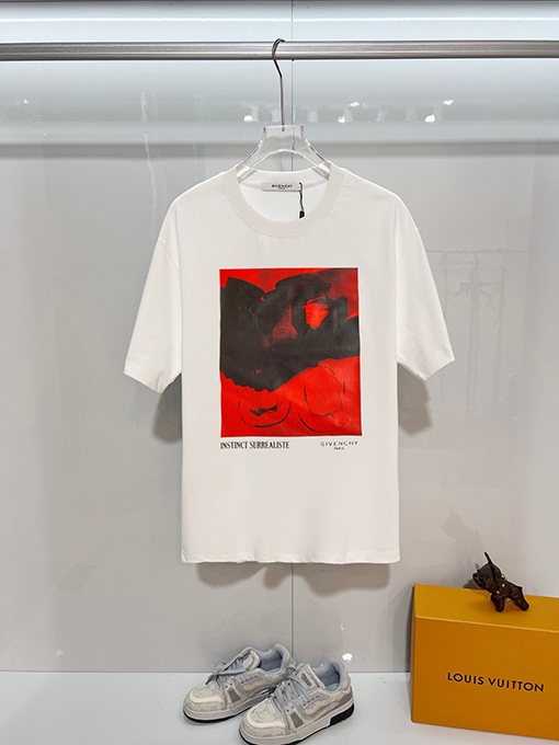 ジバンシィコピー GIVENCHY クラシックなグラフィティプリントのレターロゴ入り半袖Tシャツ