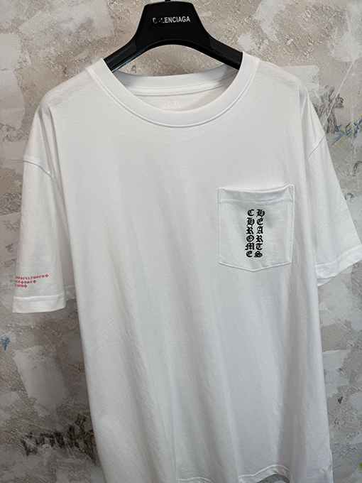 クロムハーツスーパーコピー 手作りのサンスクリット文字入り半袖Tシャツ
