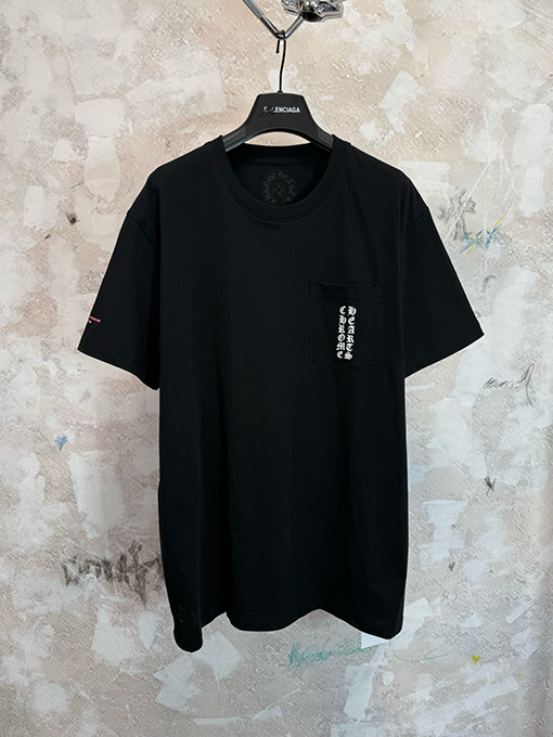 クロムハーツスーパーコピー 手作りのサンスクリット文字入り半袖Tシャツ