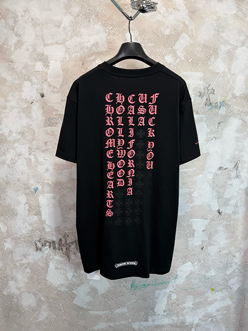 クロムハーツスーパーコピー 手作りのサンスクリット文字入り半袖Tシャツ