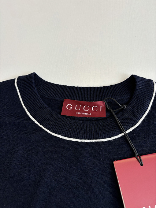 グッチスーパーコピー Gucci Firenze SINCE 1921 ロゴ入り半袖ニットセーター
