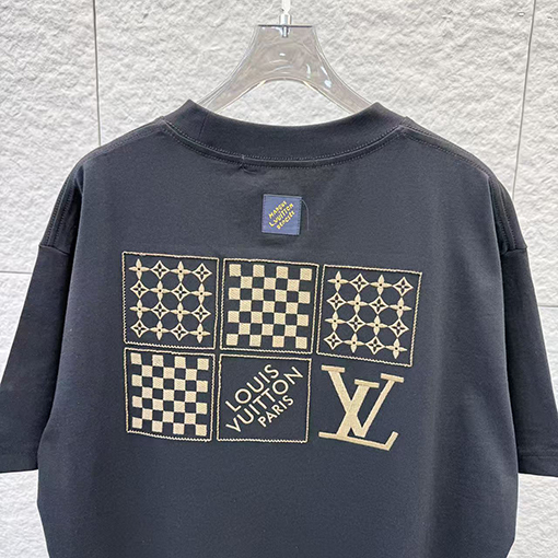 ルイヴィトンコピー LOUIS VUITTON 新モデル3Dの刺繍入り半袖Tシャツ