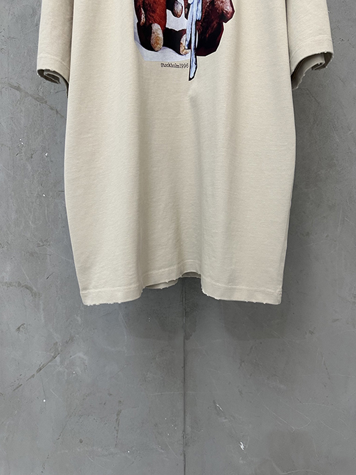 アクネストゥディオズコピー Acne Studios クマ柄プリントの厚半袖Tシャツ
