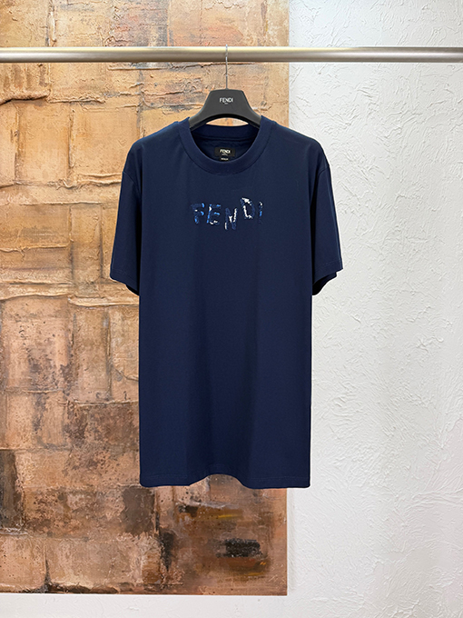 フェンディ FENDI カラーブロック刺繍文字入り半袖Tシャツ