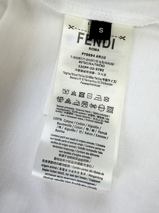 フェンディ FENDI カラーブロック刺繍文字入り半袖Tシャツ