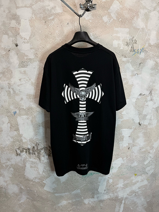 クロムハーツスーパーコピー Foti スカルクロス柄の半袖Tシャツ