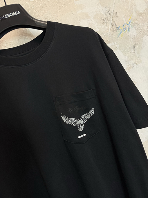 クロムハーツスーパーコピー Foti スカルクロス柄の半袖Tシャツ