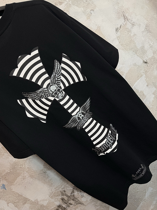 クロムハーツスーパーコピー Foti スカルクロス柄の半袖Tシャツ