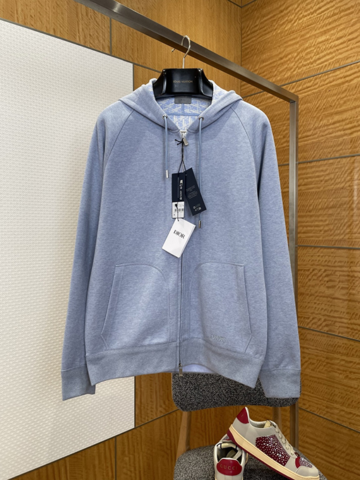 ディオールコピー 刺繍ロゴ入りジップアップパーカーとパンツのセット