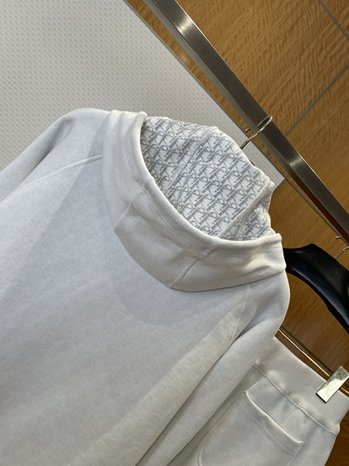 ディオールコピー 刺繍ロゴ入りジップアップパーカーとパンツのセット