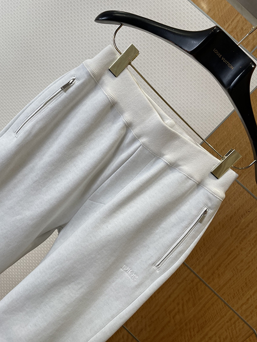 ディオールコピー 刺繍ロゴ入りジップアップパーカーとパンツのセット