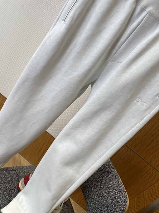 ディオールコピー 刺繍ロゴ入りジップアップパーカーとパンツのセット