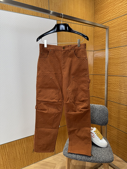 ルイヴィトン パッチワークエンボスジャケット＆ストレートレッグパンツセット