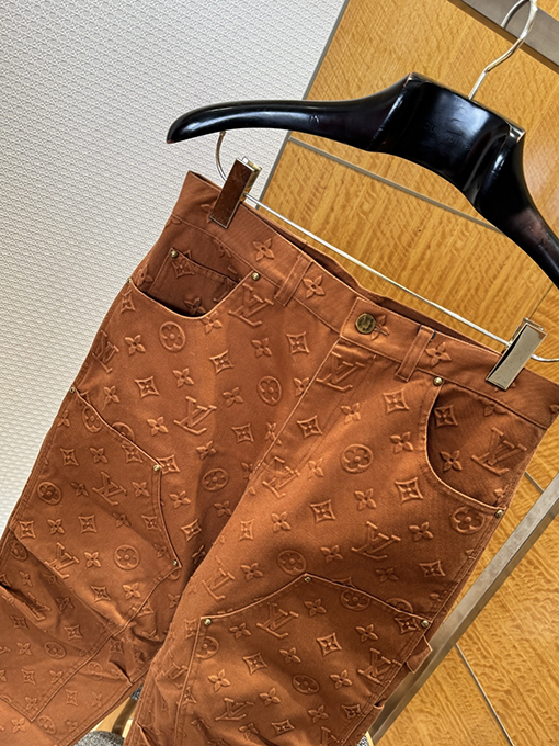ルイヴィトン パッチワークエンボスジャケット＆ストレートレッグパンツセット