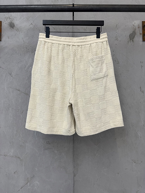ルイヴィトン チェック柄コットンテリージャカード刺繍入りショートパンツ