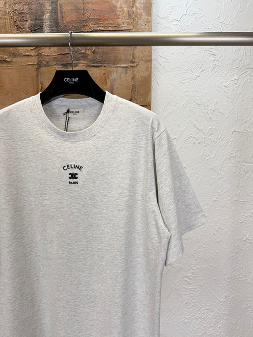 セリーヌ CELINE 凱旋門の文字刺繍入り半袖Tシャツ