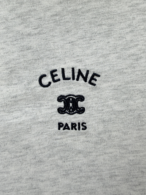 セリーヌ CELINE 凱旋門の文字刺繍入り半袖Tシャツ