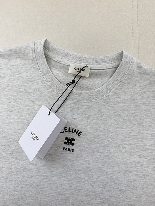 セリーヌ CELINE 凱旋門の文字刺繍入り半袖Tシャツ