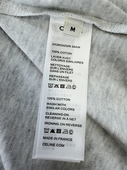 セリーヌ CELINE 凱旋門の文字刺繍入り半袖Tシャツ