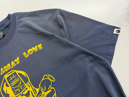 セントマイケルスーパーコピー BAPE AWAY LOVE「エイプヘッド」ウォッシュ半袖Tシャツ