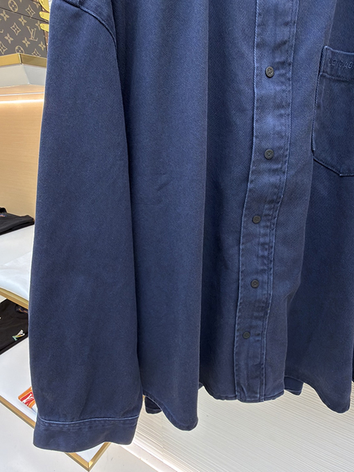 バレンシアガ BALENCIAGA シャツカラーのフード付きデニムジャケット