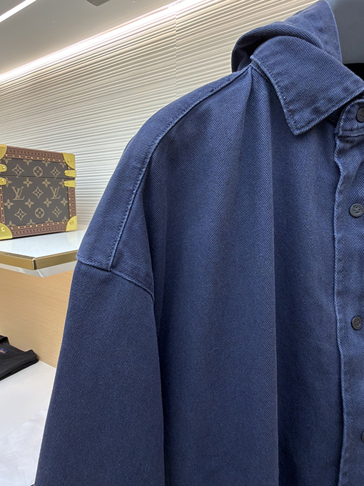 バレンシアガ BALENCIAGA シャツカラーのフード付きデニムジャケット