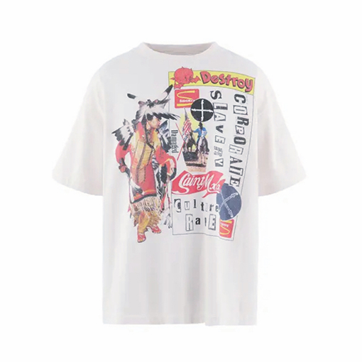 セントマイケルコピー パンクカルチャーとアメリカンレトロスタイルを融合させた半袖Tシャツ