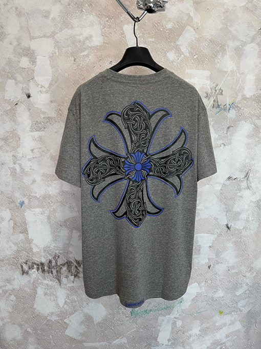 クロムハーツ ヘザーグレーのクロスグレー半袖Tシャツ