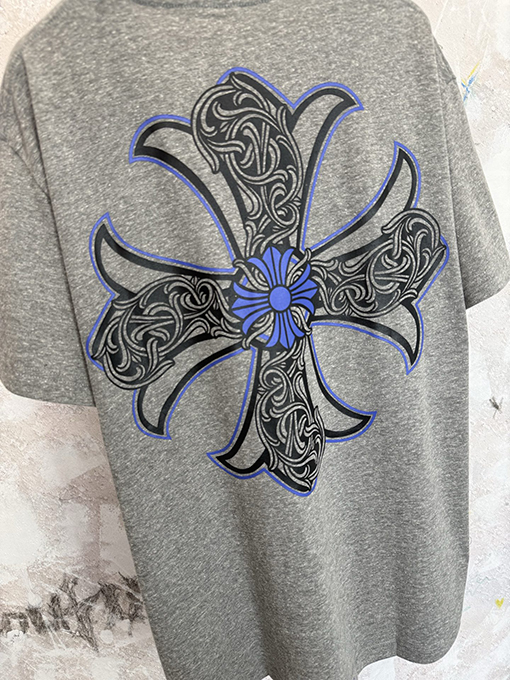 クロムハーツ ヘザーグレーのクロスグレー半袖Tシャツ