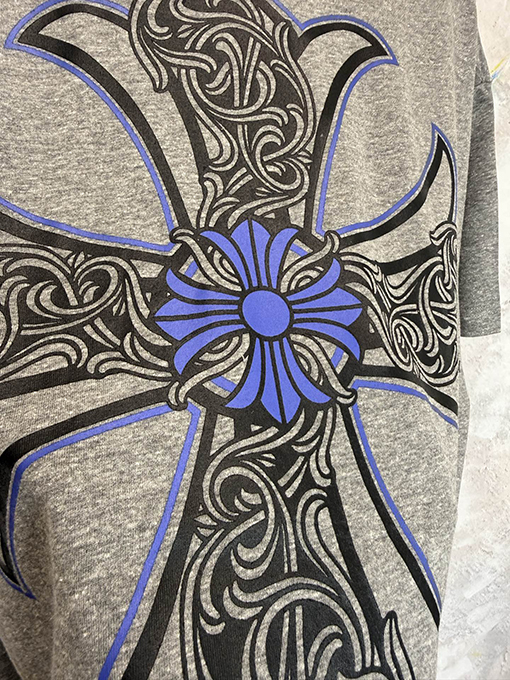 クロムハーツ ヘザーグレーのクロスグレー半袖Tシャツ