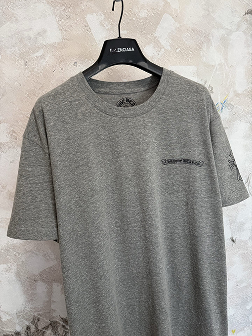 クロムハーツスーパーコピー ヘザーグレーのクロスグレー半袖Tシャツ