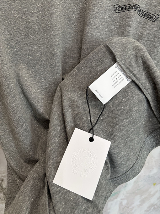 クロムハーツスーパーコピー ヘザーグレーのクロスグレー半袖Tシャツ