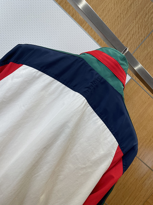 グッチ 刺繍入りカラーブロックリボンスタンドカラージャケット