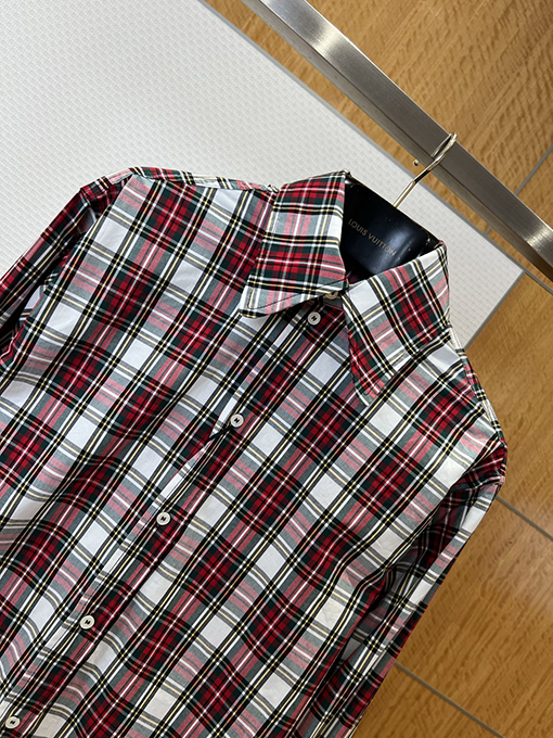 セリーヌスーパーコピー カラーブロックのレトロなチェック柄長袖シャツ