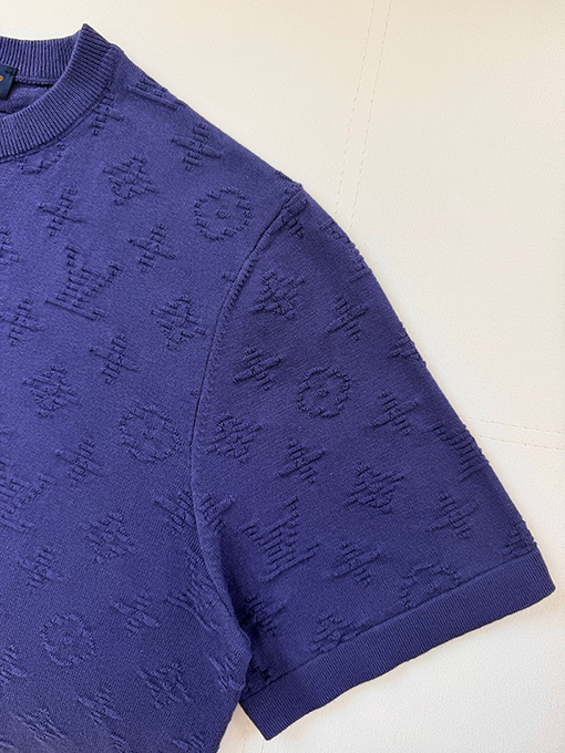 ルイヴィトンスーパーコピー モノグラムジャカードニット半袖Tシャツ