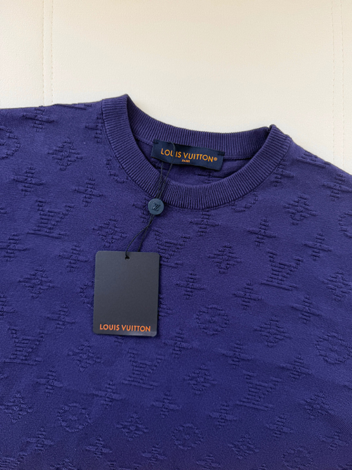 ルイヴィトンスーパーコピー モノグラムジャカードニット半袖Tシャツ