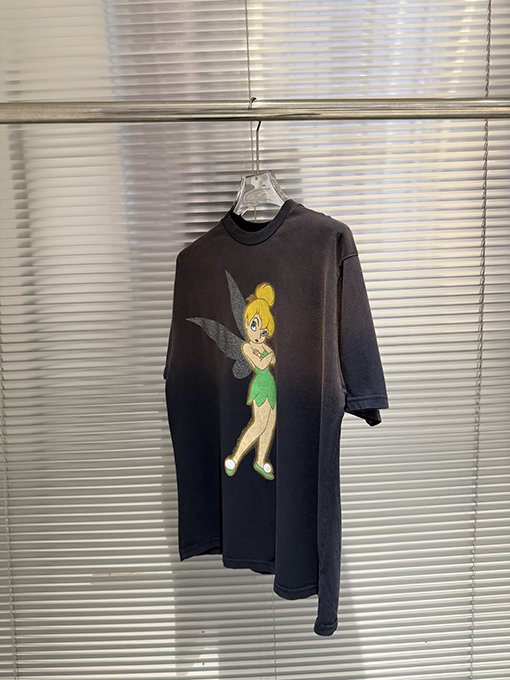 セントマイケルスーパーコピー エルフの文字プリント入りウォッシュダメージ半袖Tシャツ