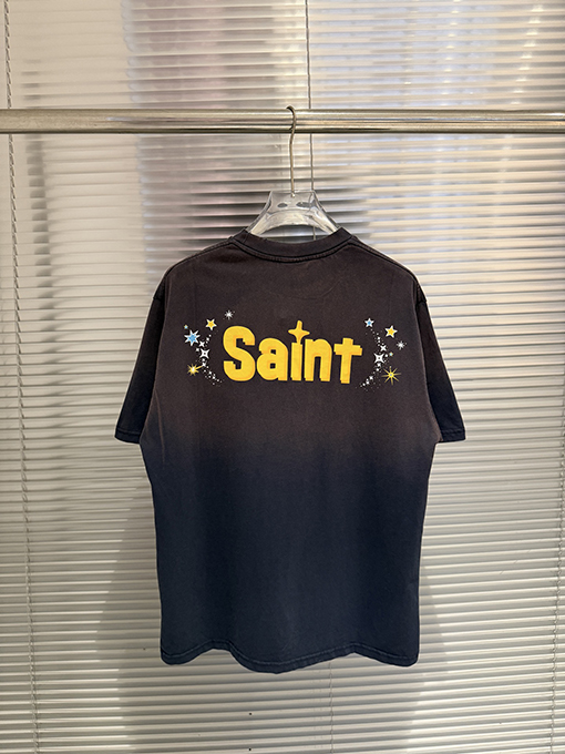 セントマイケルスーパーコピー エルフの文字プリント入りウォッシュダメージ半袖Tシャツ