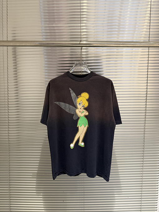 セントマイケルスーパーコピー エルフの文字プリント入りウォッシュダメージ半袖Tシャツ