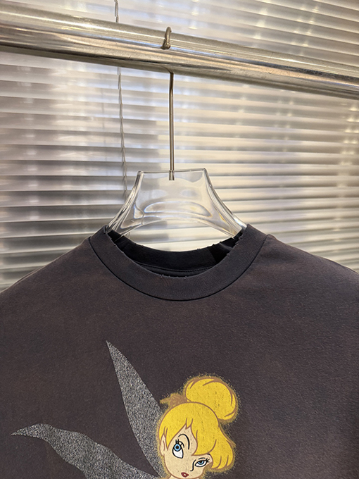 セントマイケルスーパーコピー エルフの文字プリント入りウォッシュダメージ半袖Tシャツ