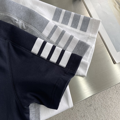 トムブラウン リブ編み4本ストライプ半袖Tシャツ
