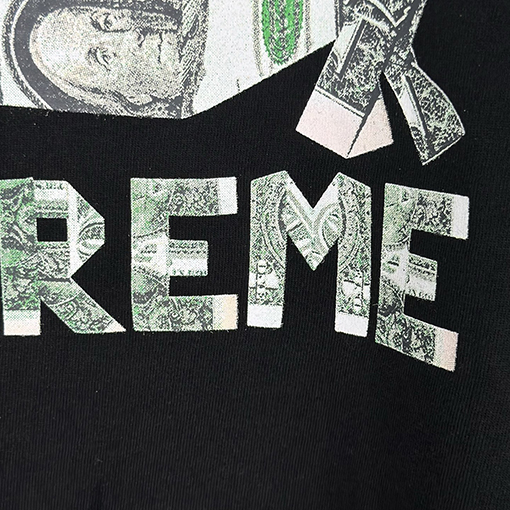 シュプリームスーパーコピー SUPREME 折り紙風米ドルパロディ クルーネック半袖Tシャツ