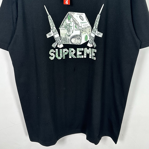 シュプリームスーパーコピー SUPREME 折り紙風米ドルパロディ クルーネック半袖Tシャツ