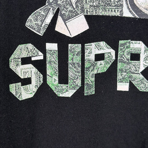 シュプリームスーパーコピー SUPREME 折り紙風米ドルパロディ クルーネック半袖Tシャツ