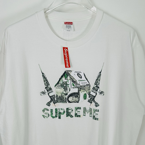 シュプリームスーパーコピー SUPREME 折り紙風米ドルパロディ クルーネック半袖Tシャツ