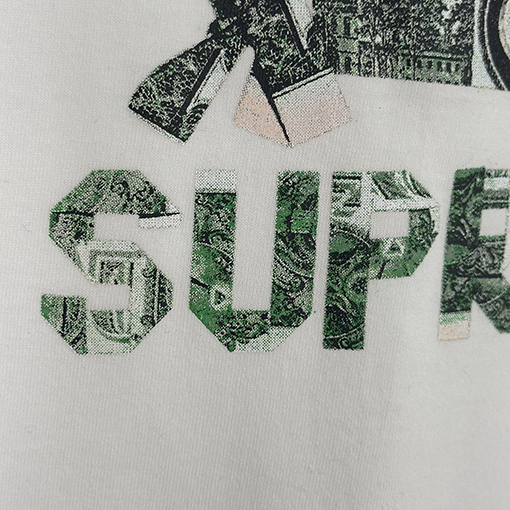 シュプリームスーパーコピー SUPREME 折り紙風米ドルパロディ クルーネック半袖Tシャツ
