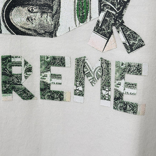 シュプリームスーパーコピー SUPREME 折り紙風米ドルパロディ クルーネック半袖Tシャツ