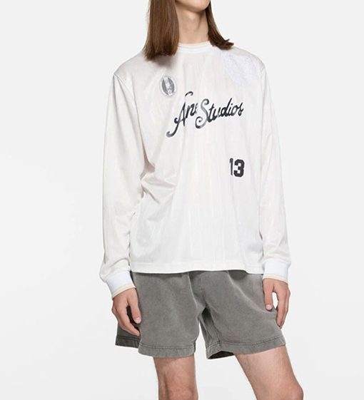 アクネストゥディオズコピー Acne Studios ダークカラーのジャカード織りレタープリント長袖シャツ