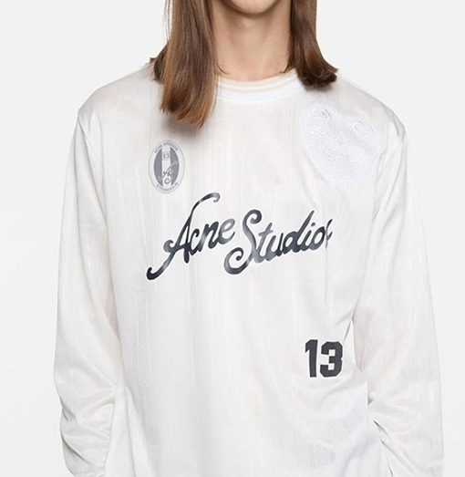 アクネストゥディオズコピー Acne Studios ダークカラーのジャカード織りレタープリント長袖シャツ