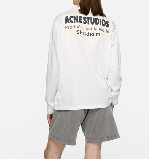 アクネストゥディオズコピー Acne Studios ダークカラーのジャカード織りレタープリント長袖シャツ